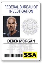 Criminal Minds Derek Morgan Halloween Costume Or Cosplay Name Badge Tag Pin Fast - £11.95 GBP