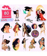 Pocahontas, Clipart Digital, PNG, Printable, Party, Decoration - £2.23 GBP