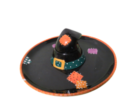 Ganz Witches Hat Ceramic Chip And Dip Tray W/ Removable Hat Witch Halloween - £34.84 GBP