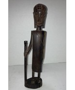 African Hand Carved &quot;Maasai Warrior&quot; Solid Ebony Sculpture - £11.78 GBP