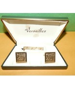 Vintage Goldtone Swank Versailles Boxed Set Cufflinks and Tie Tac - £30.97 GBP