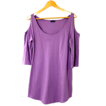 Moda International Cold Shoulder Elbow Sleeve Knit Top Womens size XL Lavender - £17.69 GBP