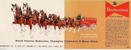 Budweiser Champion Clydesdale 8 Horse Hitch Double Postcard - £11.63 GBP