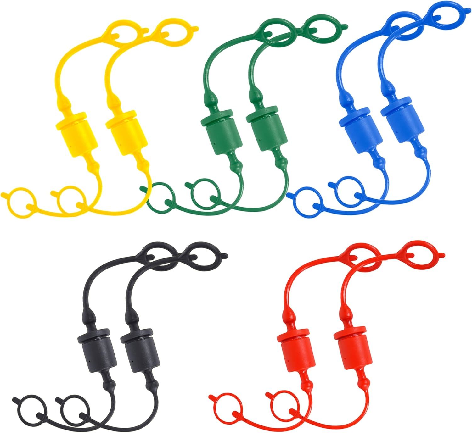 (10 Set) Signite 1/2 Iso A Tractor Hydraulic Hose Caps And Plugs, 5 Colors - $49.92