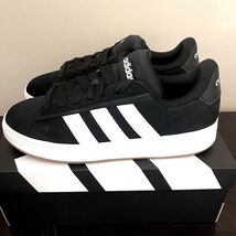 Adidas Grand Court Alpha Mens Sneakers Black White Gum Suede Low Top 10.5 - $44.54