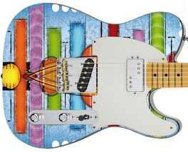Guitar Skin Axe Wrap Re-skin Vinyl Decal Abstract Blue Vivid GS 003 B - $61.33