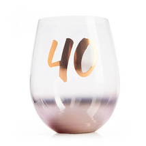 Birthday Blush Stemless Glass - 40th Birthday - £27.74 GBP