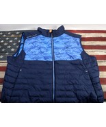 Men's Peter Millar Golf Navy Blue All Weather Waterproof Puffer Vest Size Medium - $53.99