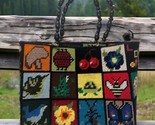 Handmade Purse Vintage Bag Cross Stitched Crochet Animals Garden Cottage... - $59.39