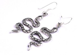 Fait à la Main 925 Sterling Argent Solide Serpent Forme Femme Porter Drop Dangle - £43.50 GBP+