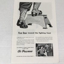 1943 Go Pullman Print Ad Advertising Art Trains War Time Transportation ... - $9.89