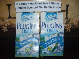 Glade Plugins Gel refills TENDER BREEZE 2 Boxes with 3 Gels in each RARE - £17.95 GBP