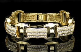 Men&#39;s Bracelet Luxury Style 14k Gold Plated Hip Hop Trendy High-Quality Jewelry - £13.48 GBP