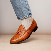 Aubiere Genuine Ostrich Quill Dress Loafer Cognac image 7