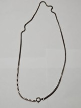 Vintage Silver Tone Dark Gray Necklace/Chain, 18&#39;&#39; - £7.46 GBP