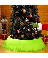 Funnymoom Christmas Tree Collar Green Faux Fur Skirt 24 Inch - $261.50 MXN