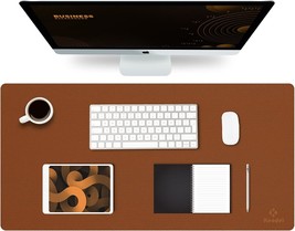 K Knodel Leather Desk Mat, Large Office Desk Pad, Computer, 31.5&quot;X15.7&quot;, Brown - $38.99