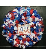 Patriotic Wreath 4th Of July Independence Day Red White &amp; Blue 24 Inch H... - £59.86 GBP