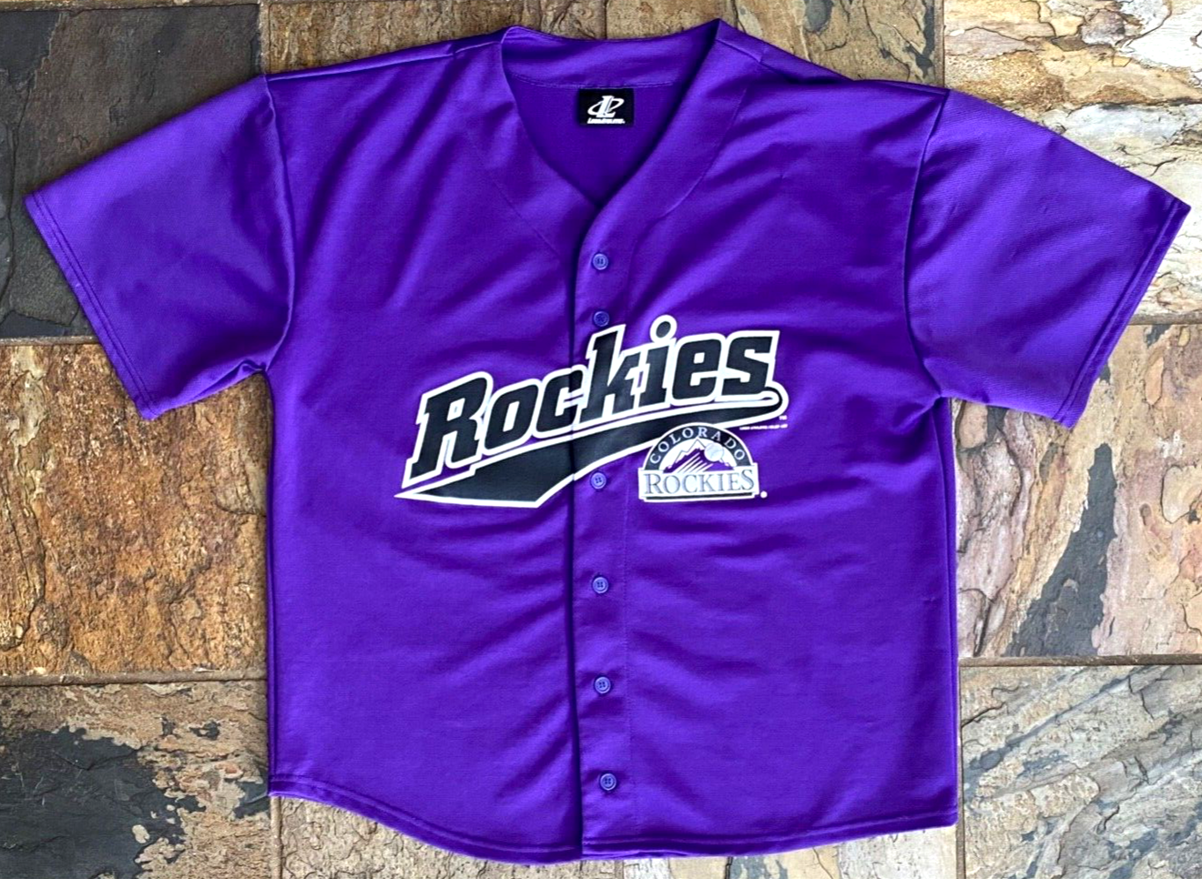1999 Colorado Rockies Jersey-MLB Baseball Shirt-Purple-Button Up-XL-Logo 7 - $42.08