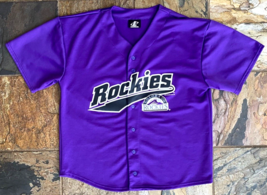 1999 Colorado Rockies Jersey-MLB Baseball Shirt-Purple-Button Up-XL-Logo 7 - £32.97 GBP