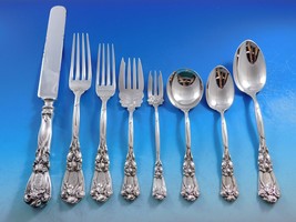 Iris by Durgin Sterling Silver Flatware Set Service Art Nouveau 98 Pieces Dinner - £9,223.32 GBP