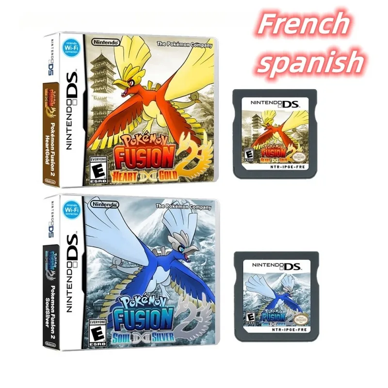 DS/NDS Pokémon French/Spanish Fusion 2-HeartGold/SoulSilver Game Card Contains - £18.50 GBP+