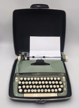Smith Corona Super Sterling Green Typewriter w/ Case Tested Working  - £76.29 GBP