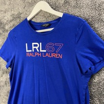 Ralph Lauren Shirt Womens Large Blue Lauren LRL 67 Logo SpellOut Nautical Preppy - £3.83 GBP
