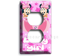 Mickey Mouse infant Baby Girl power outlet receptacle wall plate cover n... - $18.99