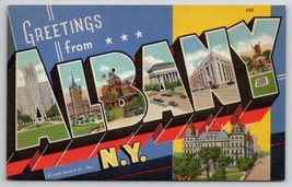 Large Letter Greetings From Albany NY Postcard G28 - £3.95 GBP