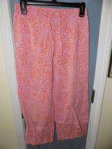 Lilly Pulitzer for Target Giraffeeey Giraffe Orange &amp; Pink Print Pants S... - £17.50 GBP