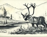 4 Alaska Scene Paper Placemats J W Higgins 1971 Bull Caribou Mt McKinley... - $11.88