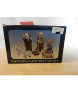 Painted Porcelain Glazed 7 Piece Nativity Figurine Set #6299614 - $35.63