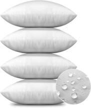 Otostar Premium Outdoor Throw Pillow Inserts 18X18 Inch, White Set Of 4 - $39.99