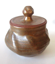 New Signed Original Artist Handmade Glazed Ceramic Pottery Bean Pot, Cookie Jar - $31.67