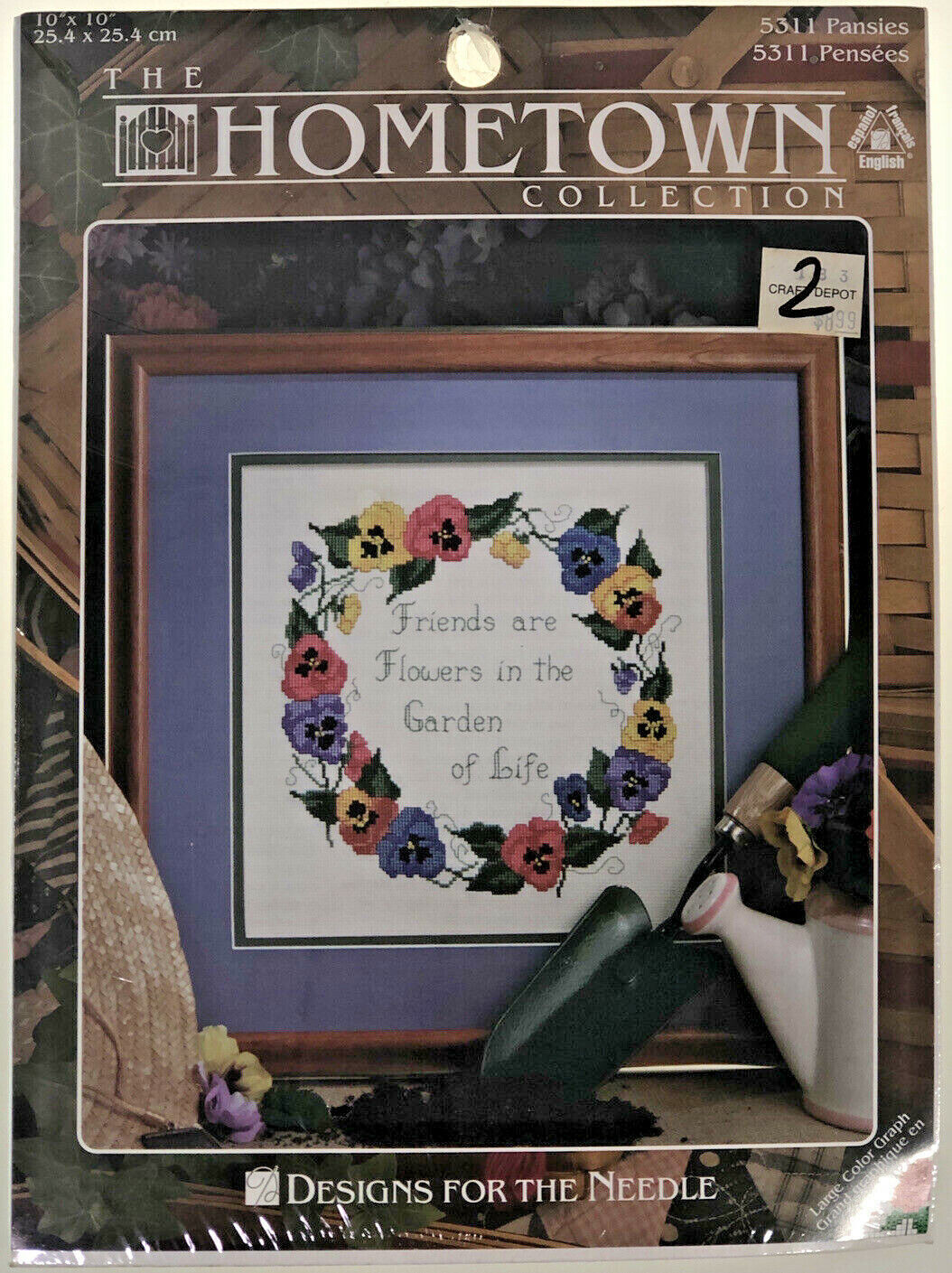"PANSIES" Floral Heirloom Cross Stitch KIT - $9.78