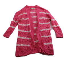Pink Republic Pink Striped Cardigan Womens Large Open Cover - £11.59 GBP