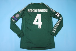 real madrid jersey 2012 2013 shirt sergio ramos champions green long sleeve - £58.92 GBP