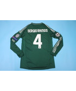 real madrid jersey 2012 2013 shirt sergio ramos champions green long sleeve - £66.70 GBP