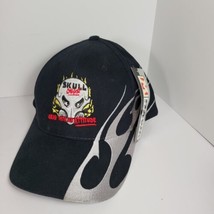 Skull Gear Hat Cap Black Flames Wheels Adjustable Cotton New - £12.74 GBP