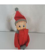 Vintage Elf Pixie Sprite Felt Knee Hugger Shelf Sitter Ornament Xmas MCM... - $29.69