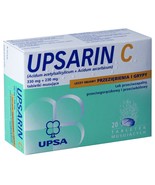 Upsarin C for pain and fever x20 effervescent tablets UPSA( PACK OF 3 ) - $1,045.18 MXN