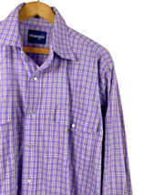 Wrangler Pearl Snap Shirt Size Large Mens Purple Plaid Cowboy Western Ro... - $59.49