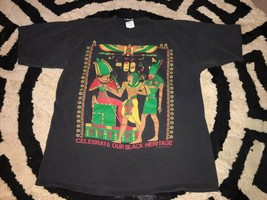 Vtg 1992  Tshirt Celebrate Heritage Single Stitch Made In USA Black  Siz... - £47.48 GBP