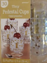 1st Birthday Tiny Pedestal Cups Clear w/Gold - 30 Count - 2fl oz. - £7.78 GBP
