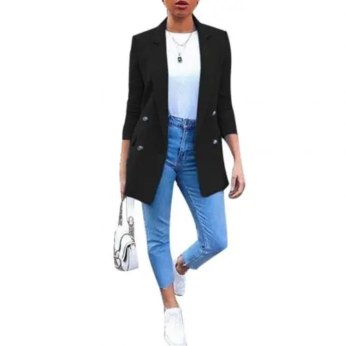 2021 Plus Size Autumn  Office Lady Solid Color Blazer Long Sleeve Suit Jacket Wo - £146.61 GBP