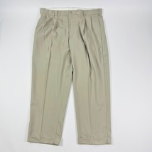 Tehama Men&#39;s Dress Pants Size 40 x 30 (39 x 30) Beige Pleated Cuffed EUC - $23.74