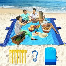 Naohiro Waterproof Sandproof Picnic Beach Blanket,79&quot;X83&quot;(4-7 Persons) 6 Pockets - £17.84 GBP