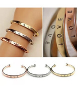 Fashion Women Gold/Silver Plated LOVE Bracelet Jewelry Charm Cuff Bangle... - $227.52 MXN