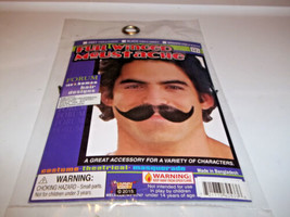 Mustache Full Winged Human Hair Black or Gray 5 1/2&quot; - £7.99 GBP